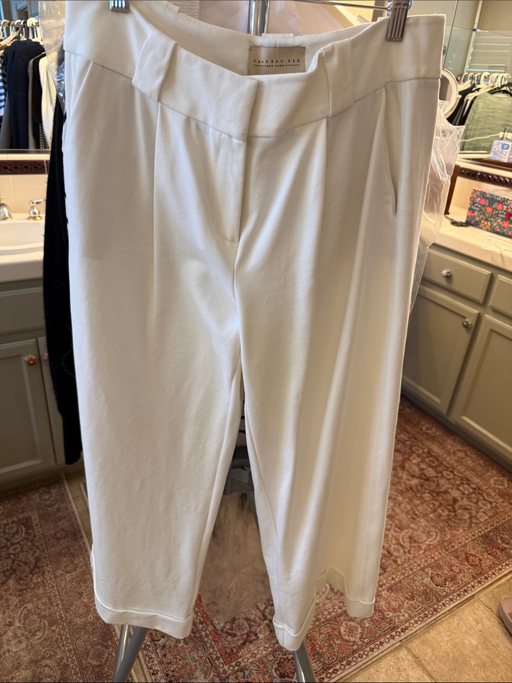 Classic Fit White Wide Leg Pants by Classic Fit